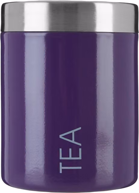 Orsina Maison by Premier Airtight Enamel and Stainless Steel Tea Canister in Purple and Grey – 1
