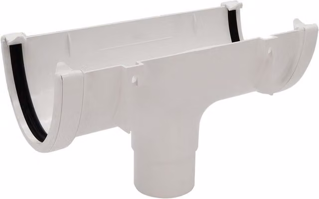 FloPlast White Plastic Running Outlet for Gutter Systems