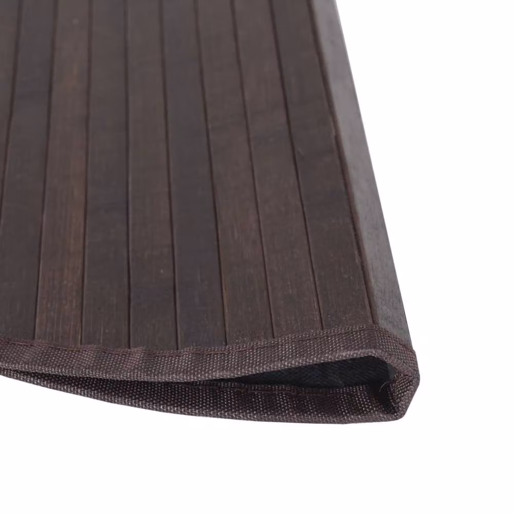 Berkfield Home Round Bamboo Rug in Dark Brown, Diameter: 80 cm – 3