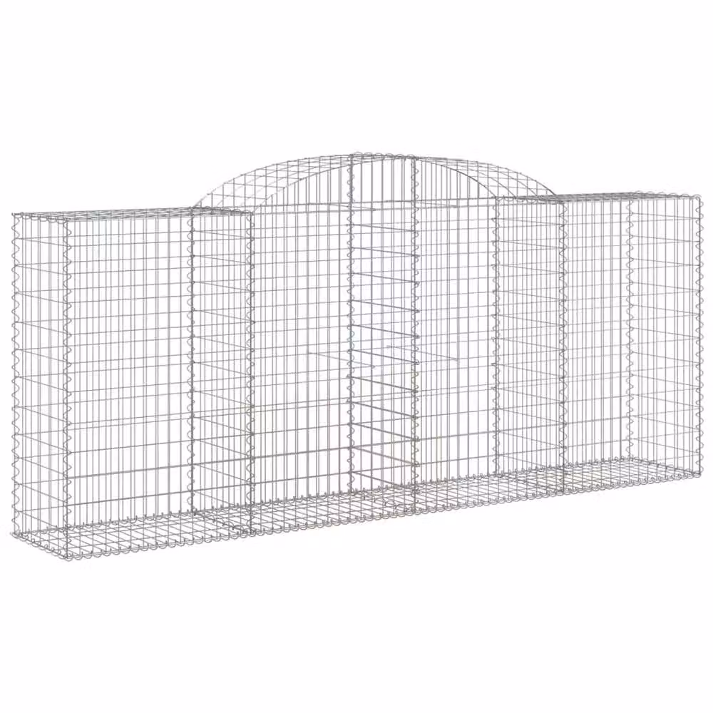Berkfield Home Arched Gabion Baskets, 10 Piece Set, Silver Galvanised Steel, W: 300 cm, D: 50 cm, H: 120-140 cm – 2