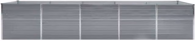 Berkfield Home Garden Galvanised Steel Raised Bed in Grey, W: 400 cm, D: 80 cm, H: 77 cm
