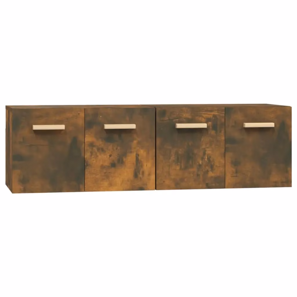 Berkfield Home Smoked Oak Wall Cabinets, 2 Piece Set in Brown, W: 60 cm, D: 35 cm, H: 36.5 cm – 2
