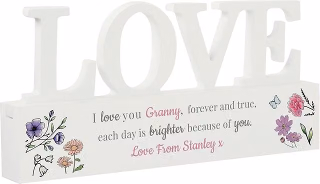 Personalised Memento Company Women's Wild Flowers Love Ornament in White