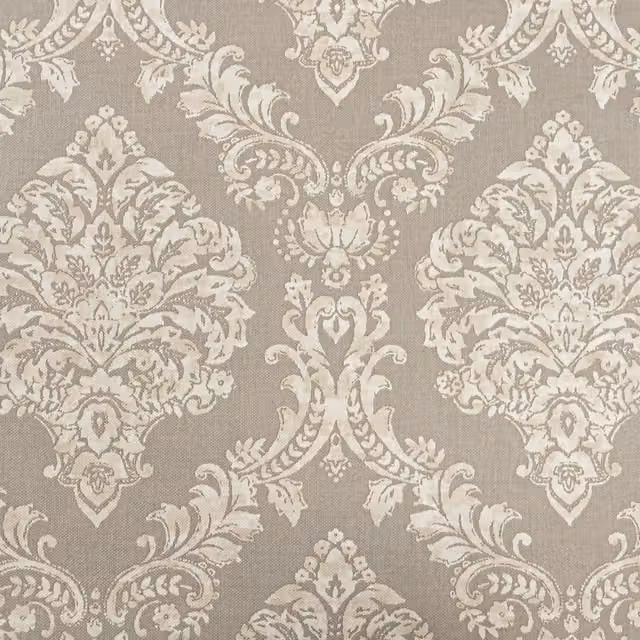 Rasch Fabric Effect Damask Wallpaper in Brown, Beige and Grey