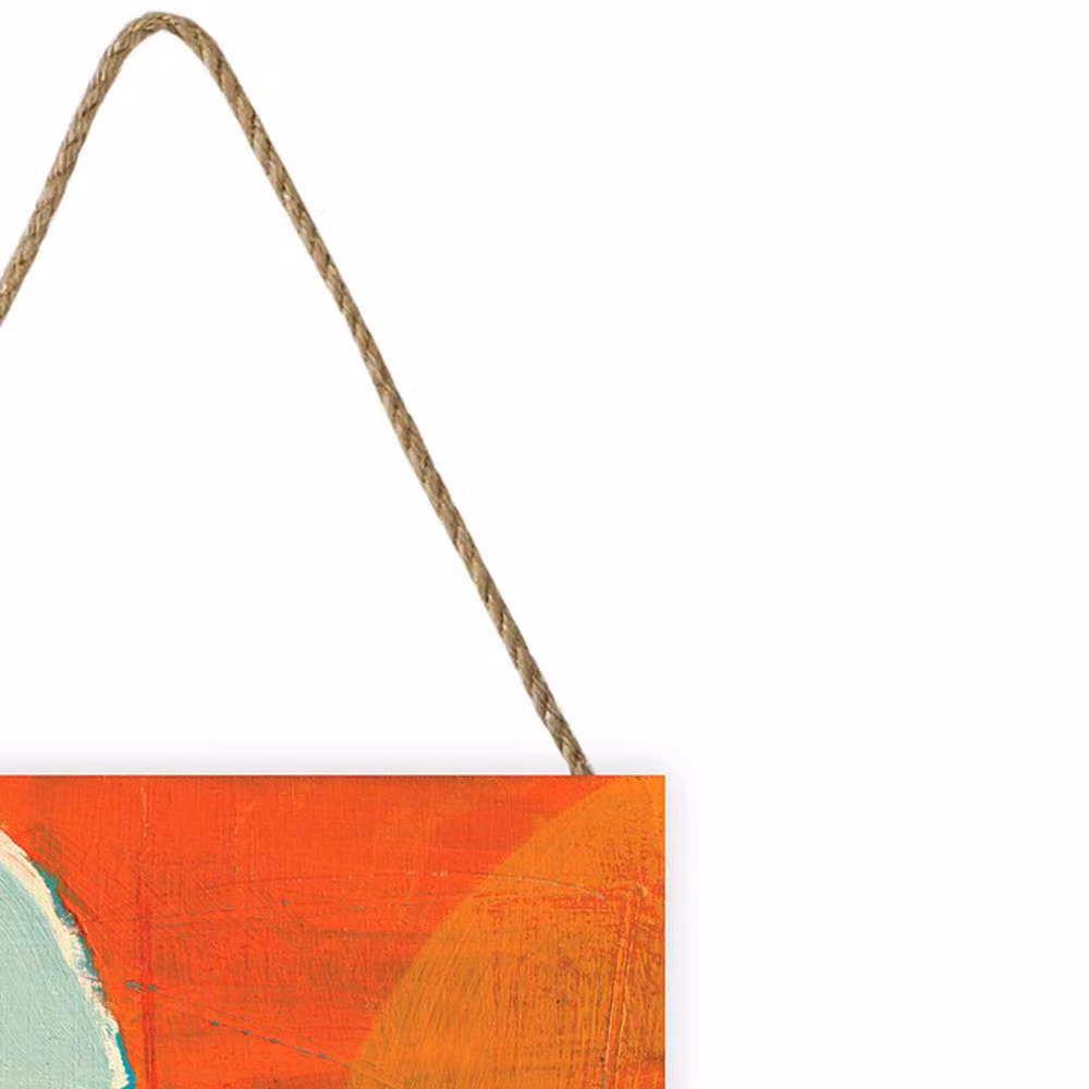 Joanne Last Abstract 6 Orange Wooden Block Wall Plaque – 2