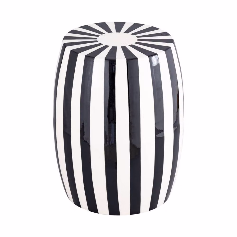 sweeek Modern Round Side Table in Two-Tone Enameled Steel, Black, Terracotta and Green, W/D/H: 35 x 35 x 46 cm – 2