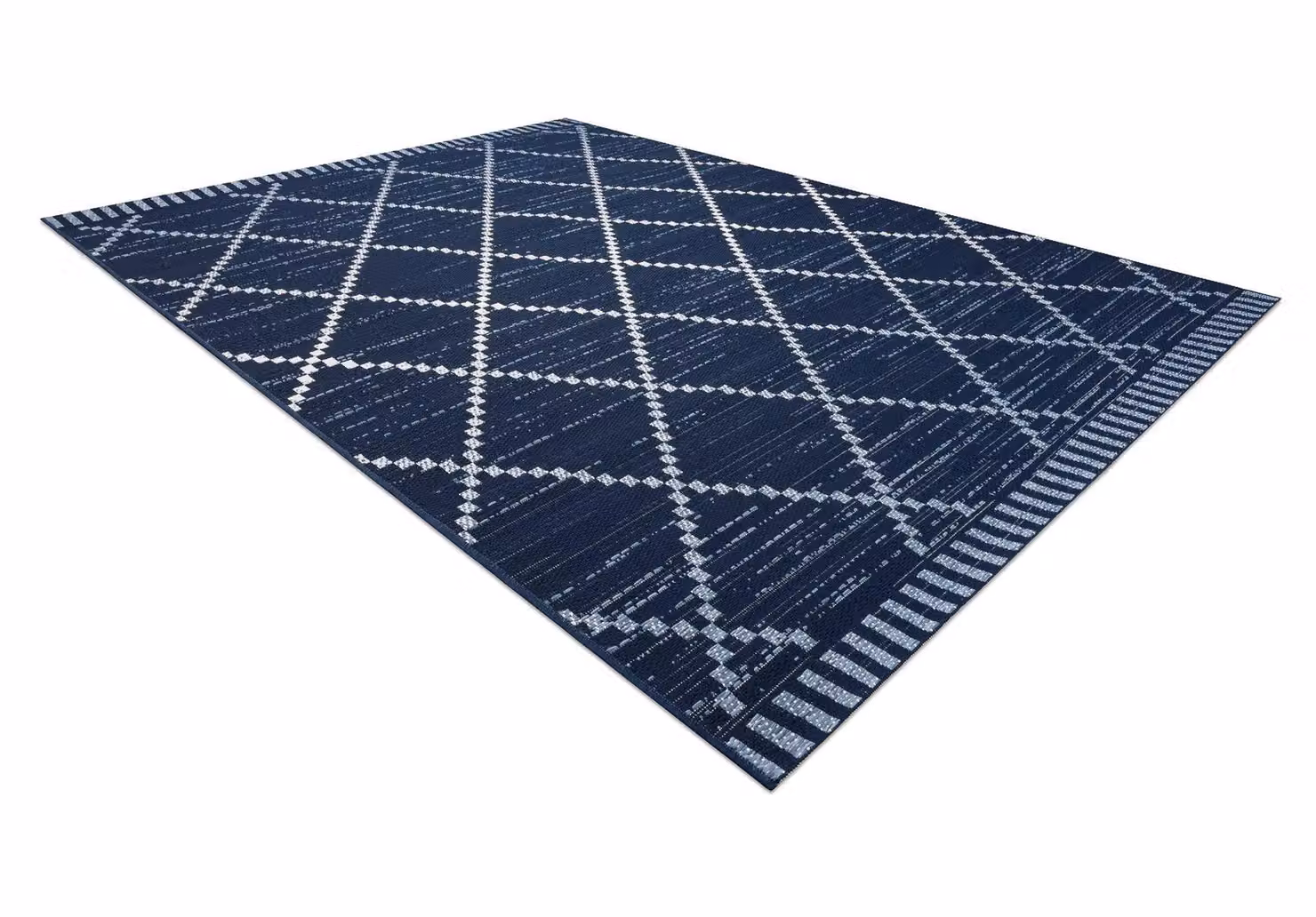 RugsX Blue Diamond Modern Flat Weave Polypropylene Rug, W: 140 cm, D: 200 cm – 2