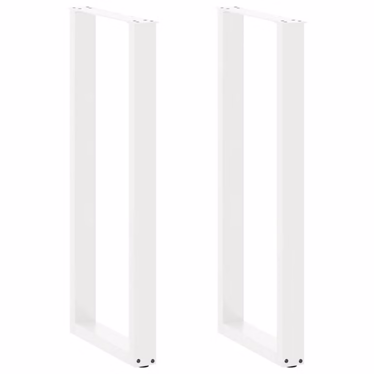 Berkfield Home U-Shaped Steel Coffee Table Legs, White, 2 Pieces, H: 110 cm x W: 50 cm