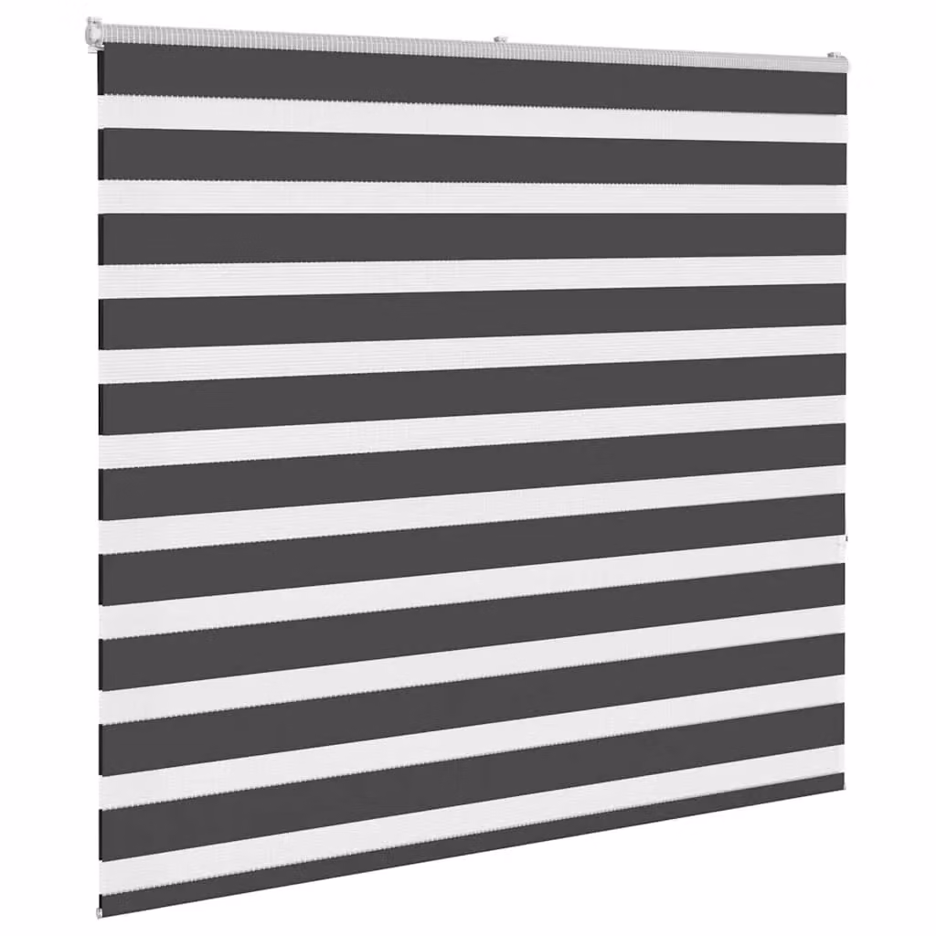 Berkfield Home Zebra Day and Night Blind in Black Polyester, W: 150.9 cm, H: 155 cm – 3