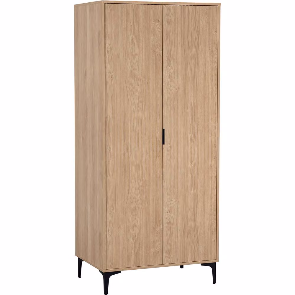 Seconique Miami 2 Door Wardrobe in Light Oak and Black – 2