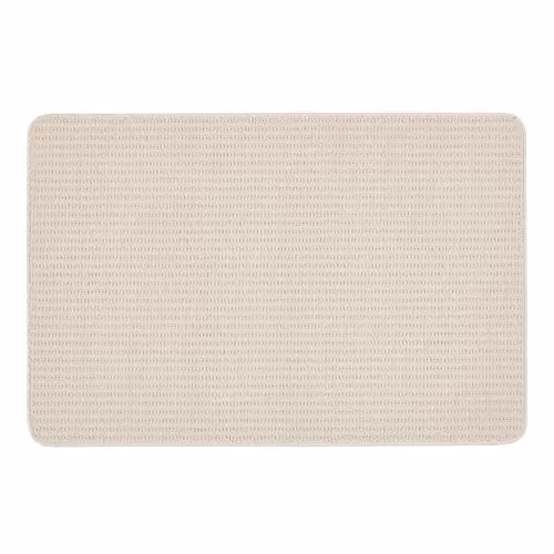 My Mat Sculptured Waffle Texture Ivory Rug, W: 80 cm, L: 120 cm