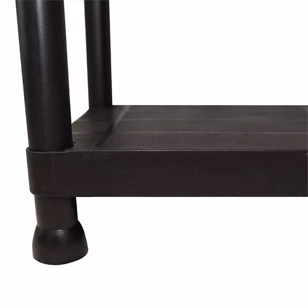 Nordara 4-Tier Plastic Shelving Unit Storage Organiser in Black – 3