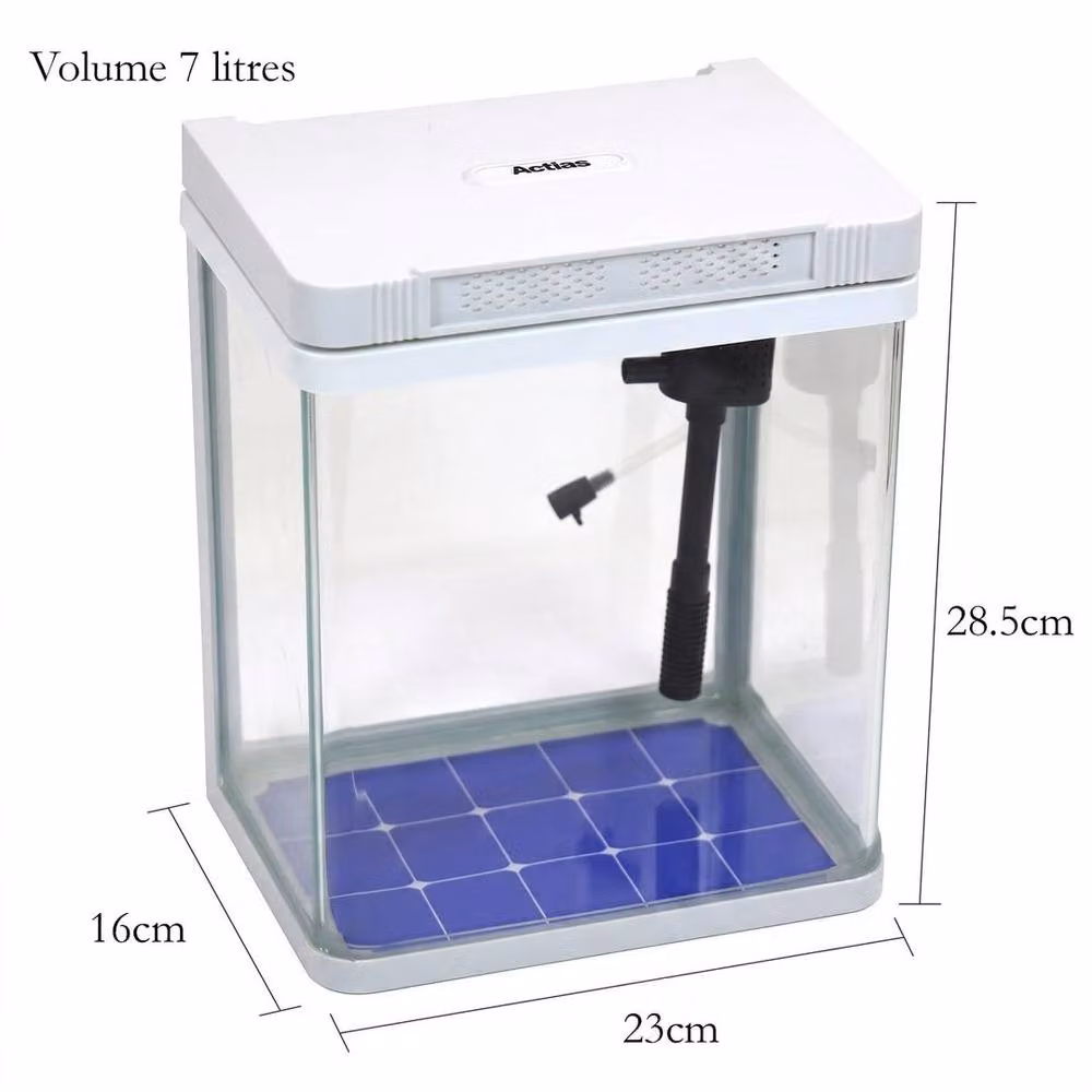 PAWNORA Aquarium Fish Tank Kit with LED Light and Pump, Clear, W/D/H: 28.5 x 23.0 cm – 1