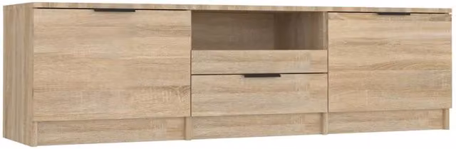 Berkfield Home Sonoma Oak TV Cabinet in Brown, W/D/H: 140 x 40 x 35 cm