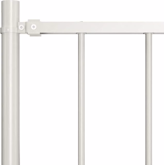 Berkfield Home Durable Powder-coated Steel Fence Panel with Posts, White, H: 170 cm, W: 75 cm