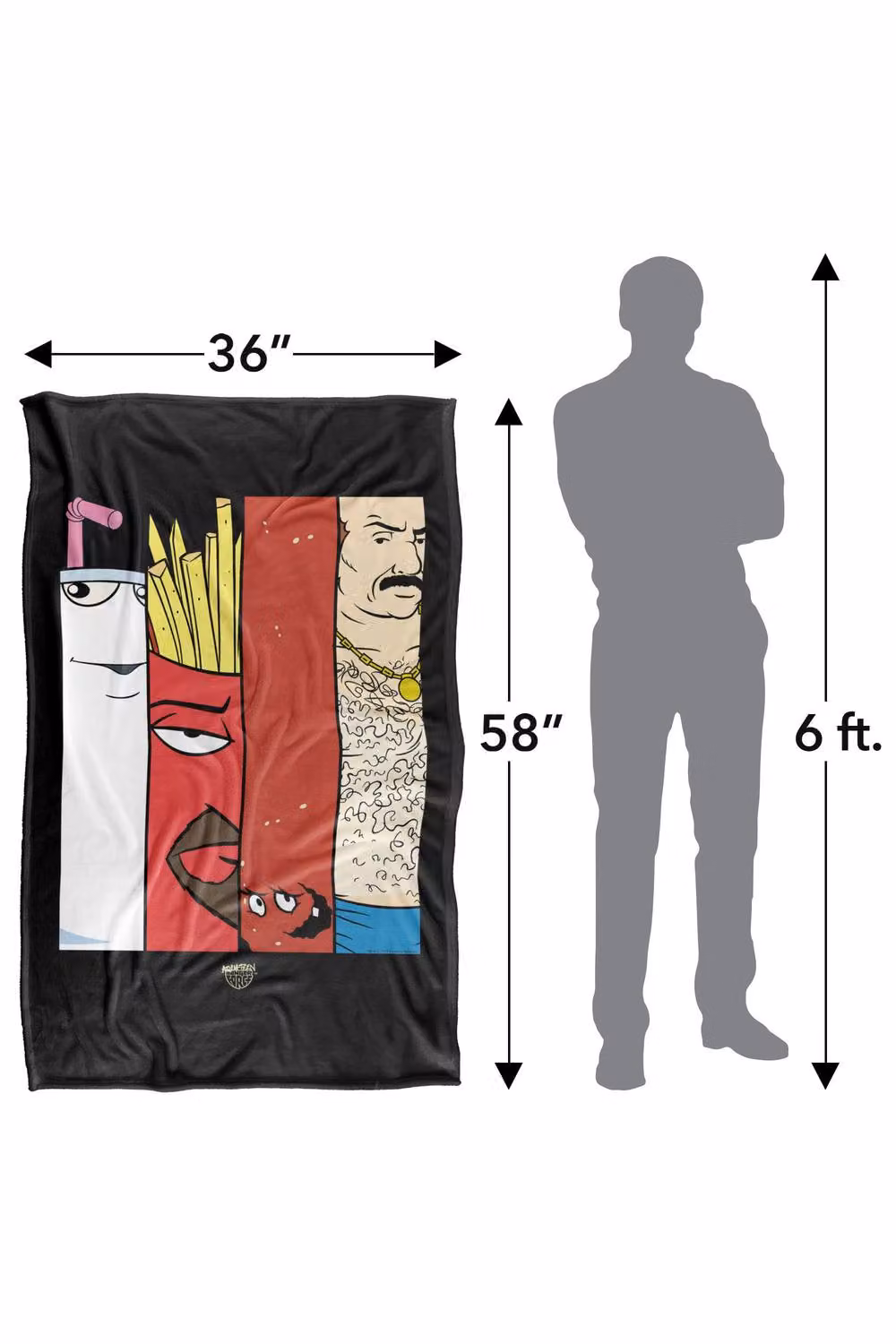 Cartoon Network Aqua Teen Hunger Force Group Tiles Silky Touch Super Soft Polyester Throw Blanket, Multicolour, Large – 3