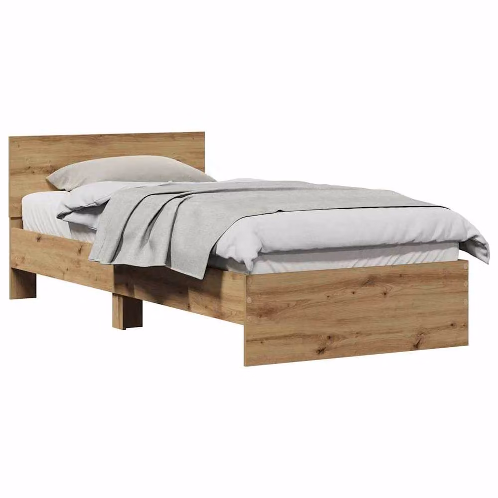 Berkfield Home Artisan Oak Bed Frame in Brown, W/D/H: 90 x 190 cm – 3