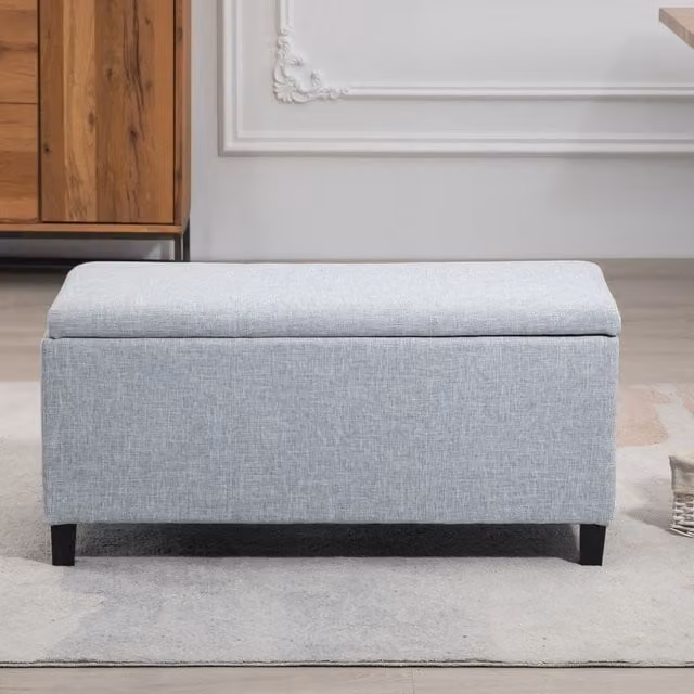 Artemis Home Henbury Fabric Storage Ottoman in Grey