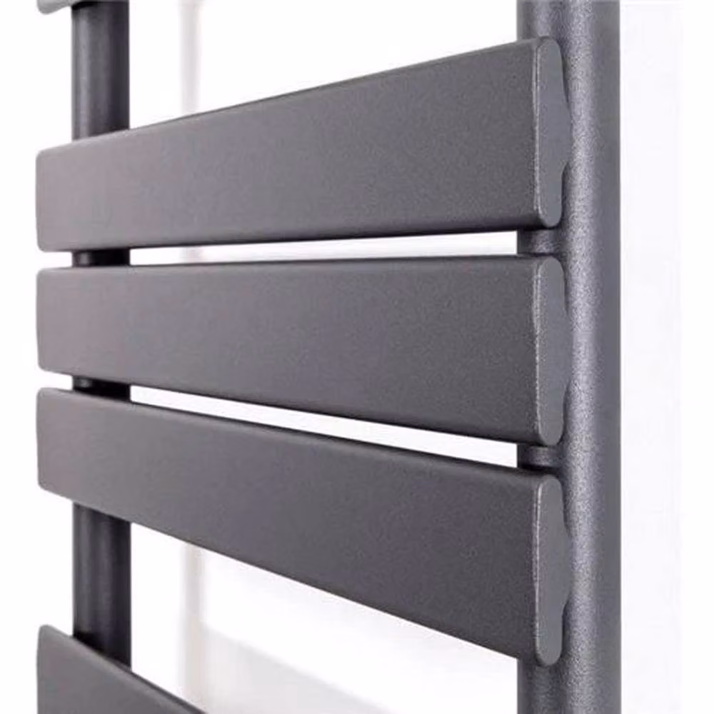 KORVIXA Grey Steel Wall Mounted Bathroom Heated Towel Rail Radiator, W/D/H: 52 x 52 x 100 cm – 4