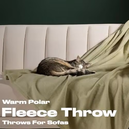 Dreamscene Plain Green Fleece Throw Blanket, W/D/H: 120 x 150 cm – 2