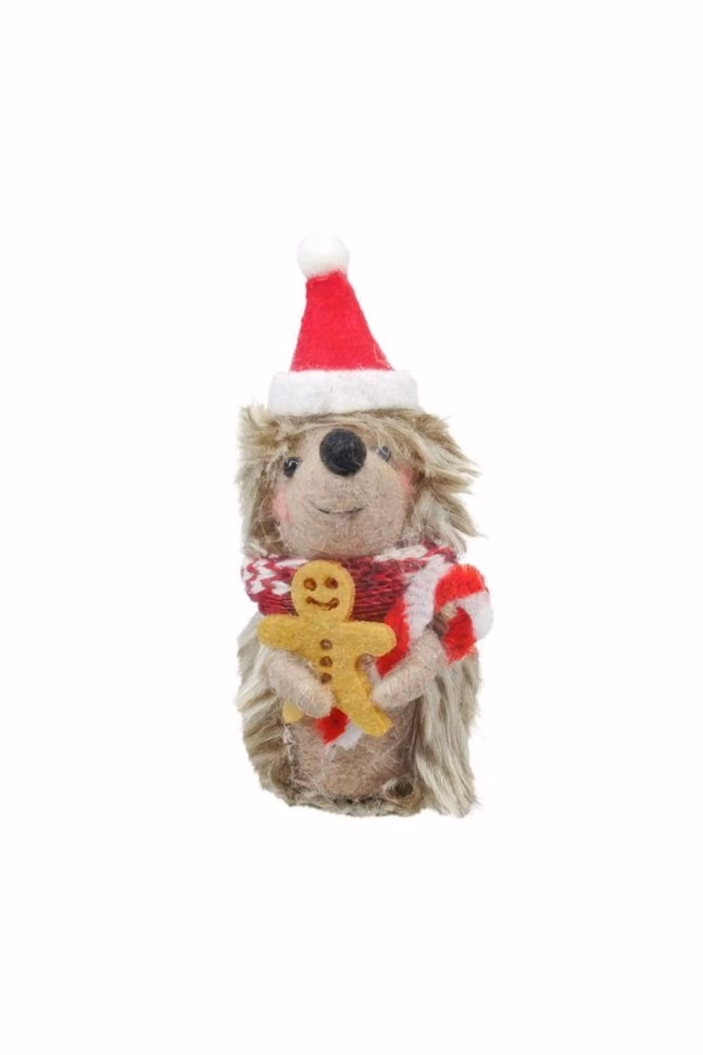 KDMD Felt Hedgehog with Christmas Hat Hanging Decoration, Multicolour and Red, 10 cm – 2