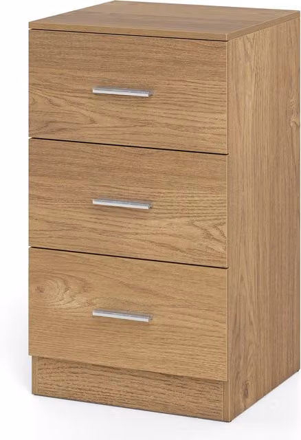 Wyld and Coco Modern Bedside Table in Black and Brown Wood, Height: 66 cm
