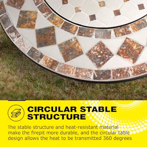 Centurion Supports Fireology KENNOCHA Multipurpose Garden Fire Pit Brazier, Coffee Table, Barbecue and Ice Bucket in Marble Finish – 5