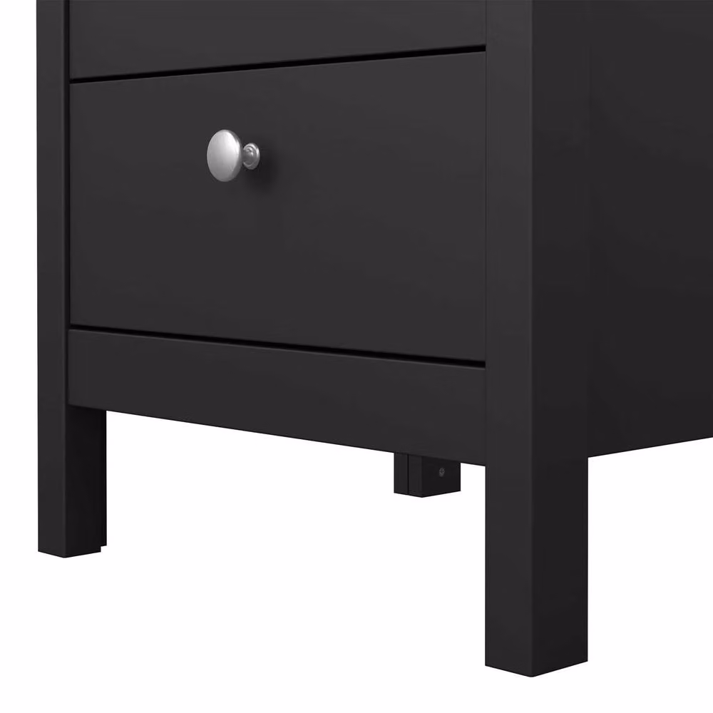 Wyld Haus Gossmere Matt Black 3-Drawer Bedside Table – 5