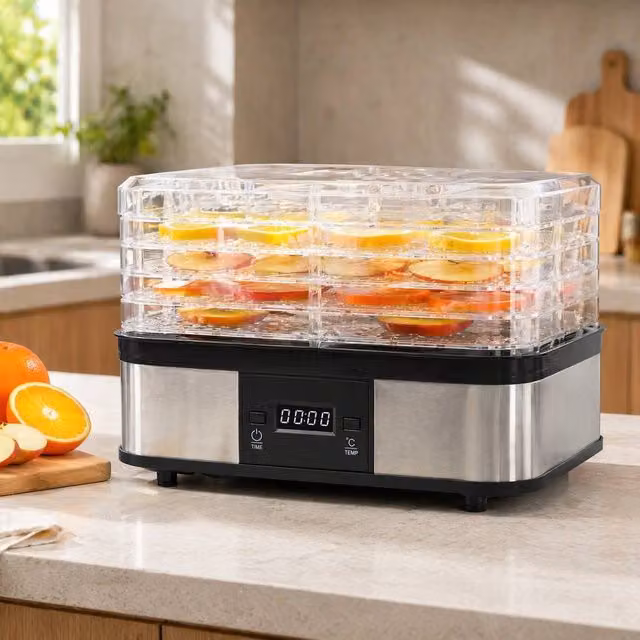 STILVORA 5 Tier Food Dehydrator with Timer and LCD Digital Display in Black – 1