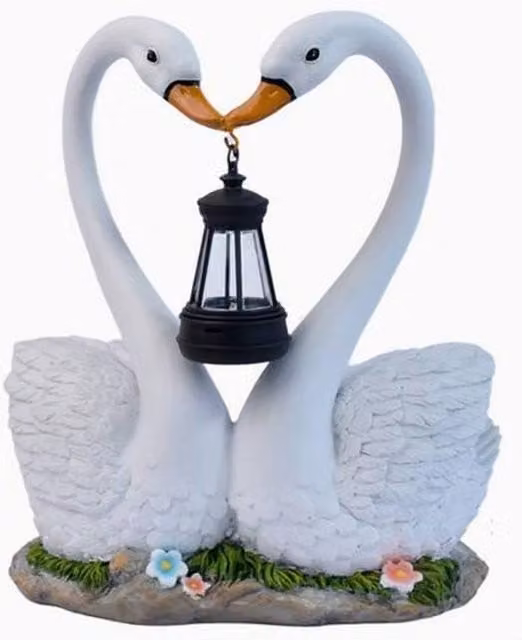 Quipulse Solar Couple Swan Courtyard Lantern in White