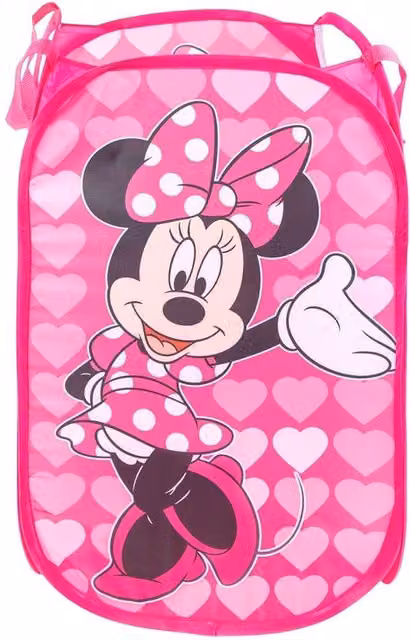 Disney Minnie Mouse Hearts 80L Collapsible Fabric Laundry Bin in Pink – 1