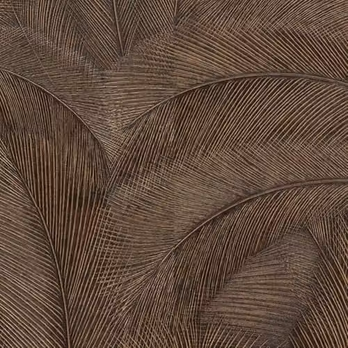 Erismann Ploom Textured Vinyl Leaf Wallpaper in Bronze Metallic Brown Botanical Floral Design