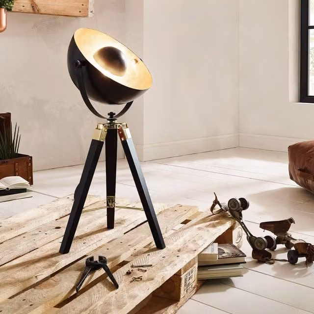 Eglo Covaleda Table Lamp in Black and Gold/Brass