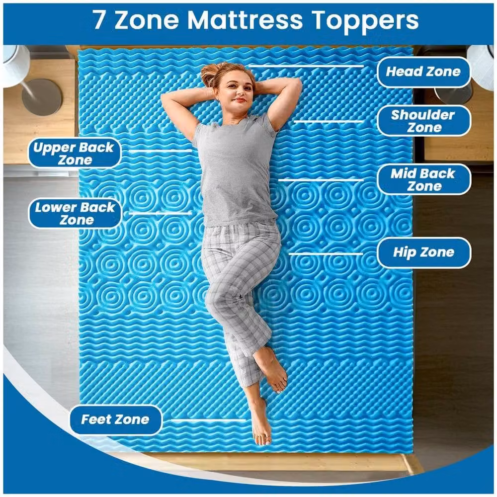 Gaveno Cavailia 7 Zone Luxury Relaxing Mattress Topper, Blue, Super King – 3