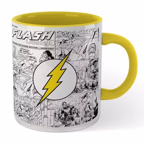 Zavvi The Flash Comic Ceramic Mug in Yellow and Multicolour