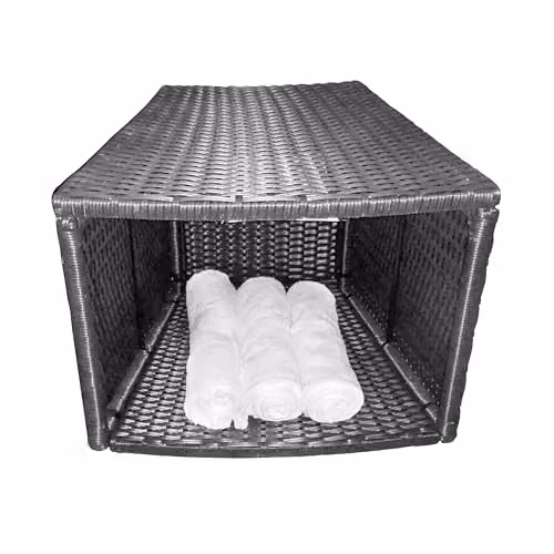 Canadian Spa Co. Wicker Hot Tub Side Table with Rustproof Aluminium Frame in Black – 1