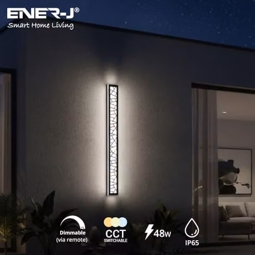 ENERJ Geometric Outdoor LED Wall Light, 48W CCT Tunable and Dimmable, IP65, White or Black – 2