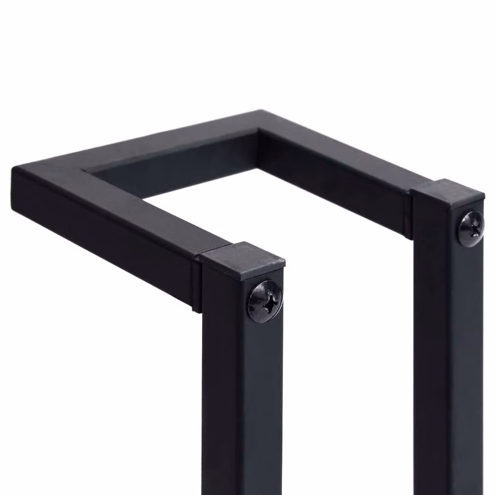 Berkfield Home Wall Mounted Metal Towel Rack in Matt Black, W/D/H: 12.5 x 12.5 x 60 cm – 4
