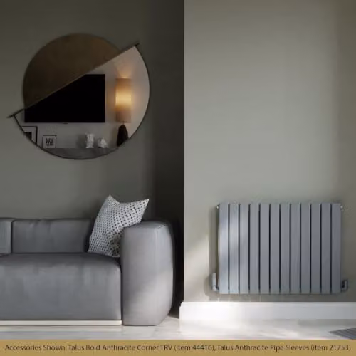Typhoon Anthracite Flat Tube Horizontal Designer Radiator by UK Radiators, W: 81.6 cm, H: 60 cm – 2