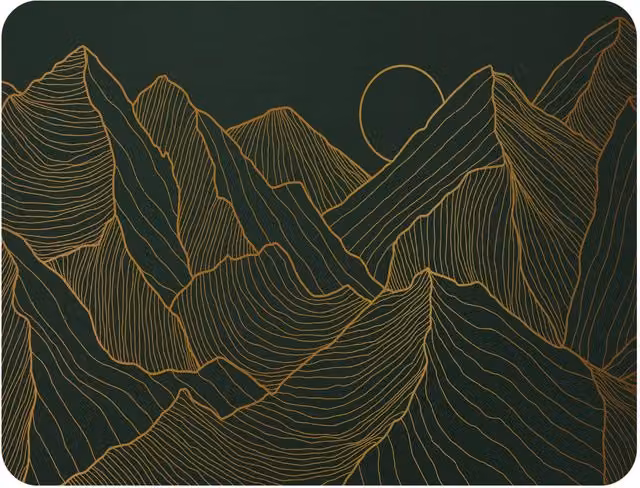 Benjamin Tate Design Golden Mountain Line Art Fleece Blanket in Yellow, Beige and Gold, W/D/H: 120 x 150 cm – 2