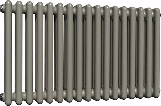 Lux Heat Horizontal 3 Column Steel Radiator in Green, H 50.0 cm x W 78.5 cm x D 11.8 cm