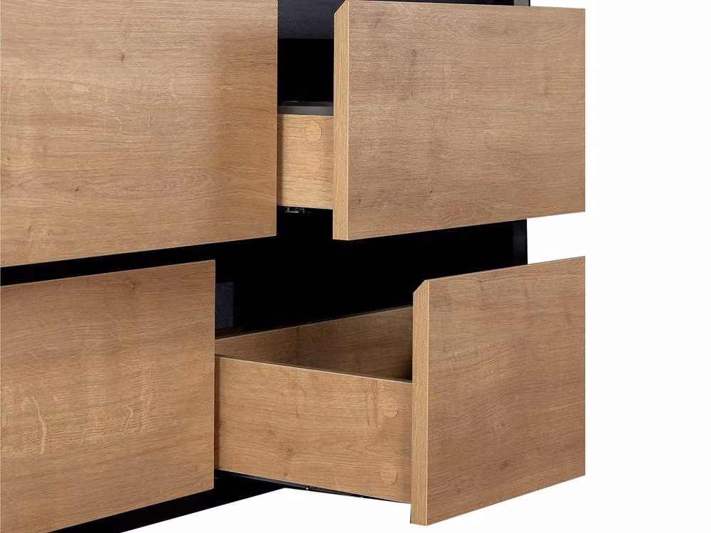 Vente-unique Industrial Wall-Mounted Vanity Unit in Light Natural and Black, W: 120 cm, D: 45.6 cm, H: 55 cm – 3