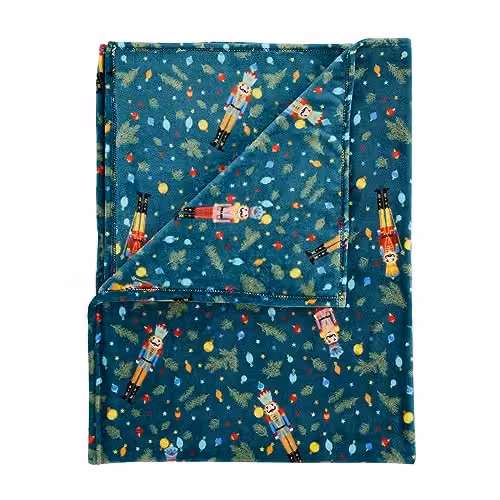 Catherine Lansfield Christmas Nutcracker Fleece Throw Blanket, Green, W/D/H: 130 x 170 cm – 2