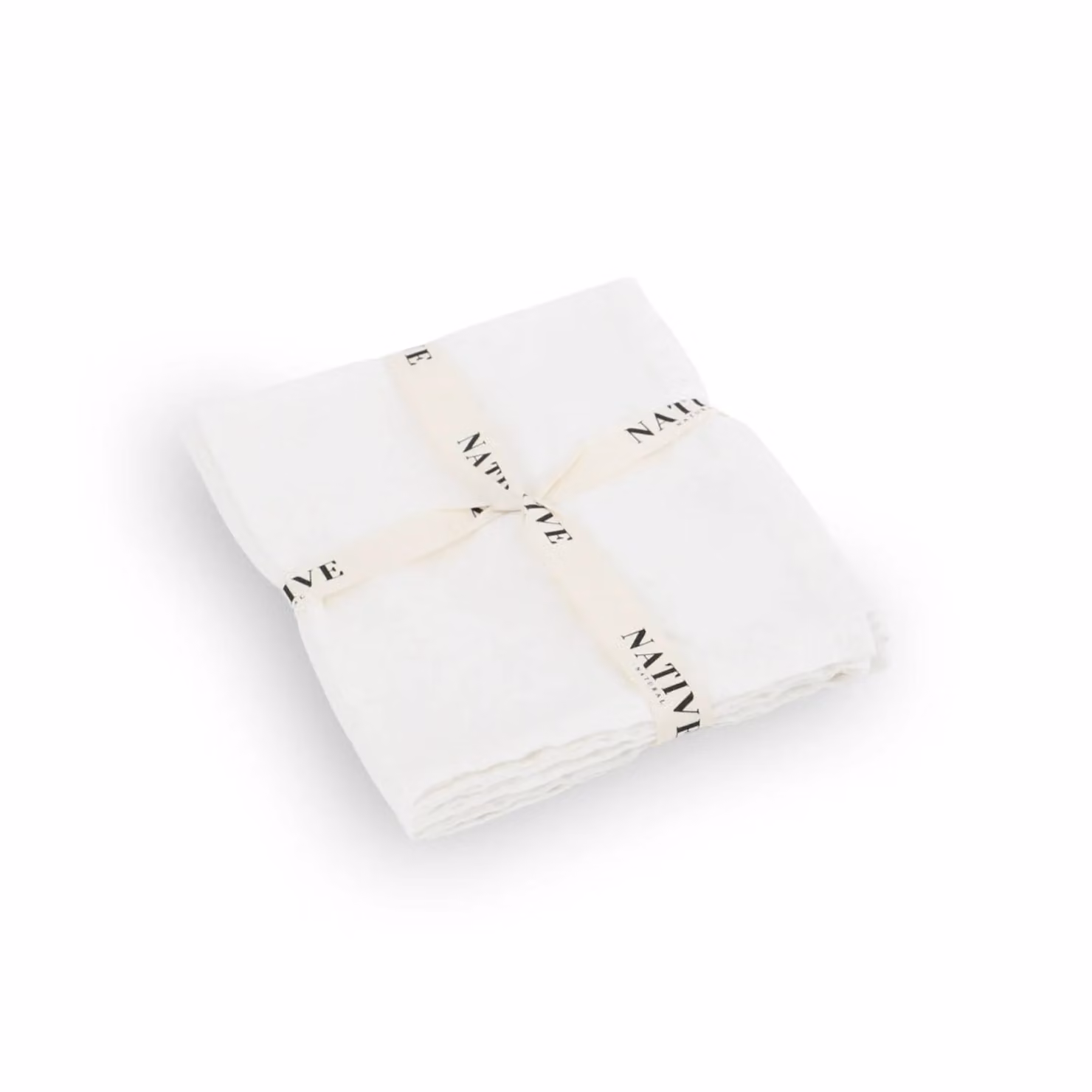 Native Natural Set of 4 White Rectangular 100% Linen Placemats – 2