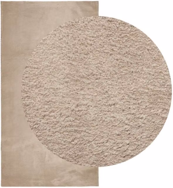 Berkfield Home HUARTE Short Pile Washable Soft Rug in Sand, W/D/H: 80 x 150 cm – 1