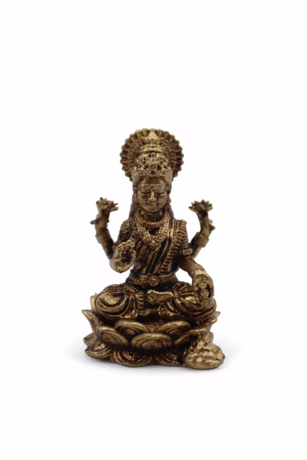 KDMD Gold Brass Laxmi Miniature Statue – 2