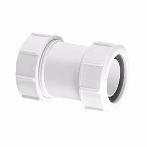 McAlpine T28M 1.5 inch Multifit Straight Coupling Connector for Solvent Weld Waste Pipes, White