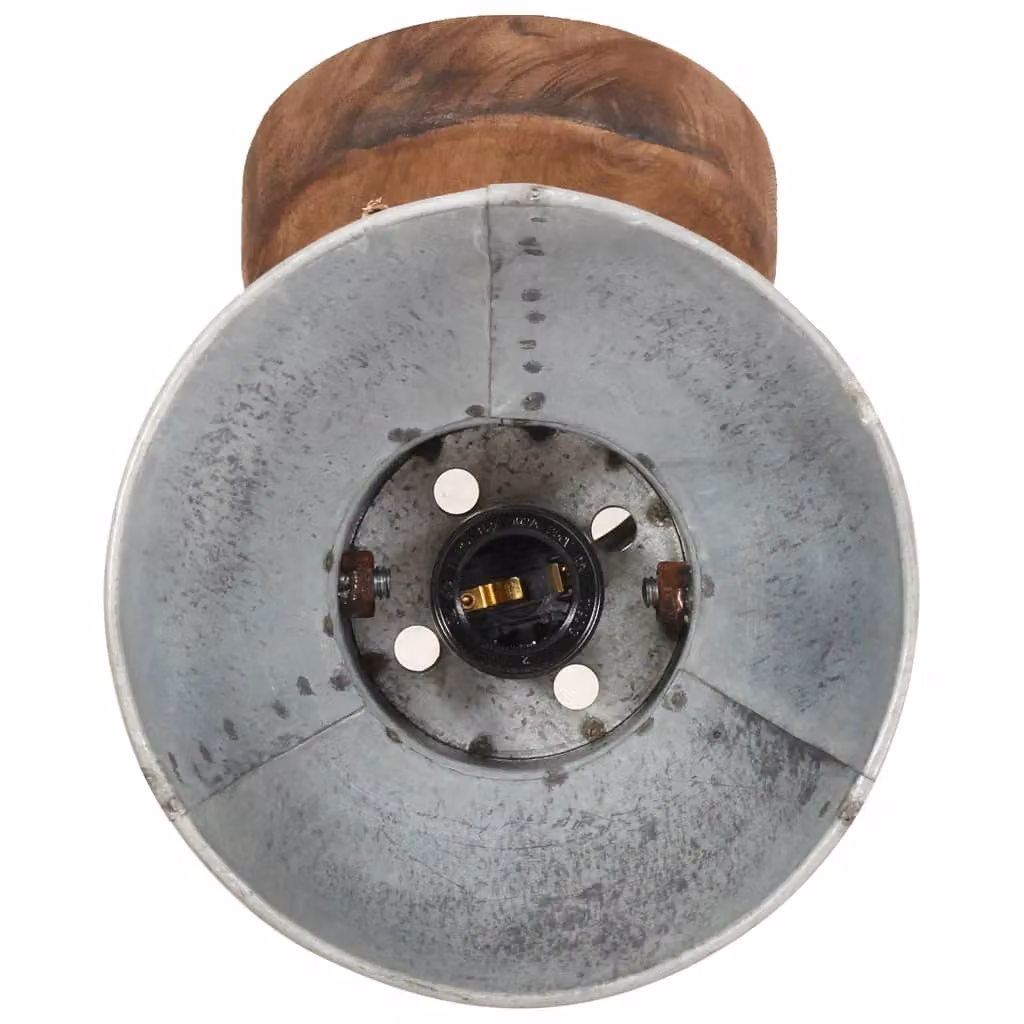 Berkfield Home Industrial Wall and Ceiling Lamps, 2 Pack, Silver and Brown, E27 – 2