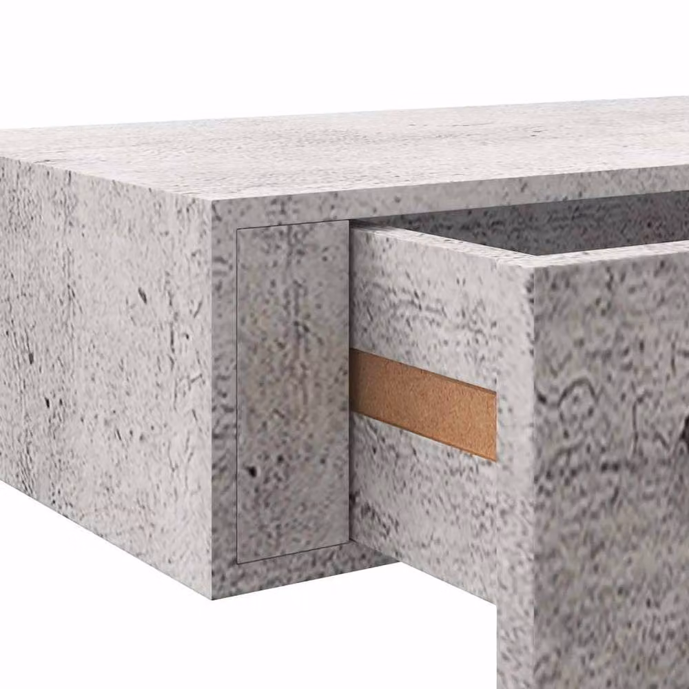 Berkfield Home Wall Mounted Drawer Shelves, 2 Pack, Concrete Grey MDF and Metal, W/D/H: 40 x 23.5 x 10 cm – 3