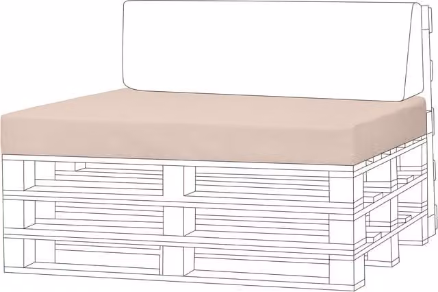 Gardenista Water Repellent Rectangular Outdoor Pallet Seat Pads in Beige